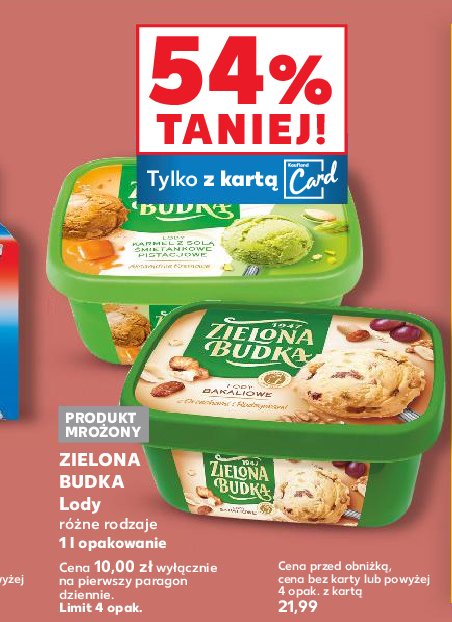 Lody karmel z solą i pistacja Zielona budka promocja w Kaufland