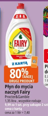 Płyn do mycia naczyń Fairy Cytryna promocja w Leclerc