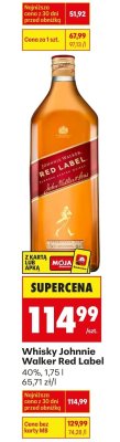 Whisky Johnnie Walker Red Label promocja w Biedronka