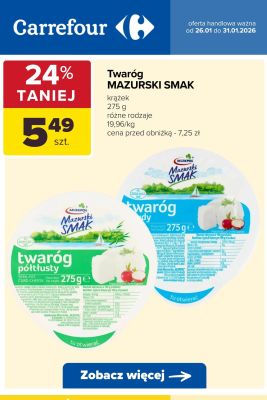 Twaróg półtłusty krążek  promocja w Carrefour