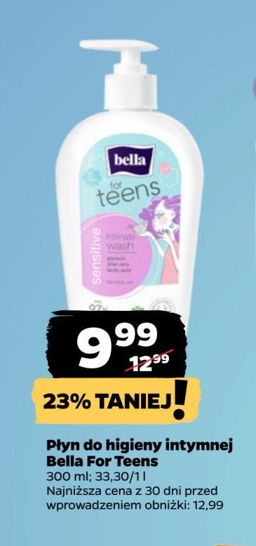 Płyn do higieny intymnej Bella for teens panty promocja w Netto