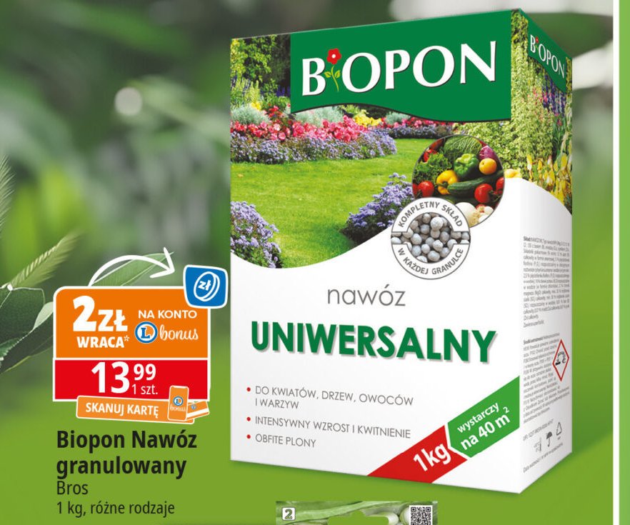 Nawóz uniwersalny Biopon promocja w Leclerc