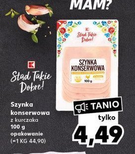 Szynka konserwowa z kurczaka K-classic stąd takie dobre! promocja