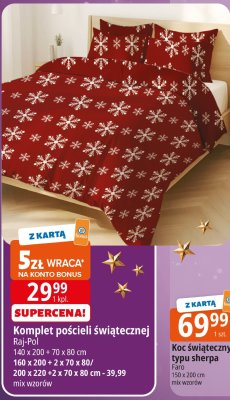 Komplet pościeli świątecznej Raj-Pol promocja w Leclerc
