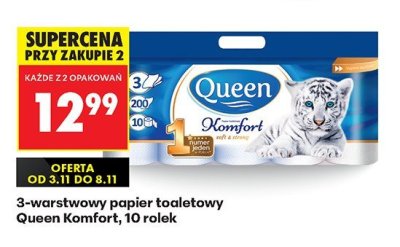 Papier toaletowy 3-warstwowy Komfort 10 rolek promocja w Biedronka