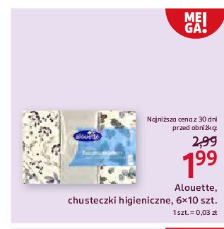 Chusteczki higieniczne Alouette promocja w Rossmann