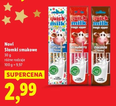 Słomki smakowe Novi różne rodzaje promocja w Lidl