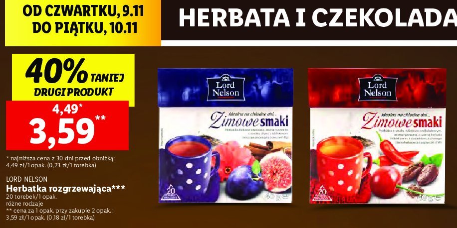 Herbata wiśnia figa i chili LORD NELSON ZIMOWE SMAKI promocja