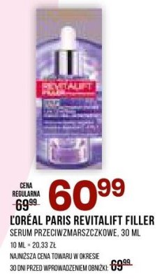 Serum przeciwzmarszczkowe LOREAL PARIS Revitalift Filler promocja w Drogerie Natura