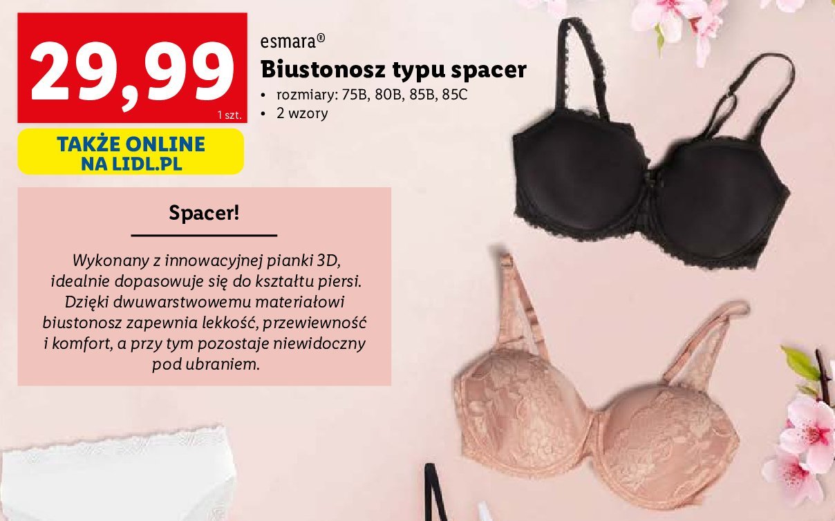 Biustonosz typu spacer 85c Esmara promocja