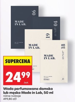 Woda perfumowana damska lub męska Made in Lab 50 ml różne rodzaje promocja w Biedronka