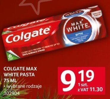 Pasta Colgate Max White 75 ml promocja w Selgros