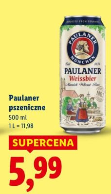Piwo Paulaner pszeniczne Weissbier promocja w Lidl