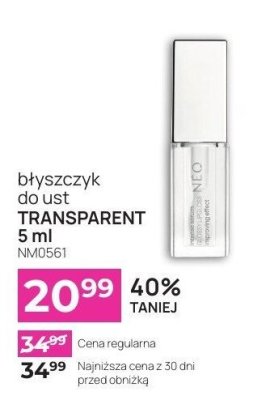 Błyszczyk do ust TRANSPARENT  promocja w NEONAIL & NEO MAKE UP