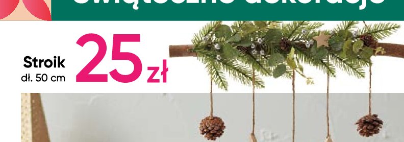 Stroik świąteczny śr. 15 cm wys. 50 cm promocja w Carrefour