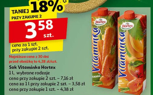 Sok marchewkowy Hortex vitaminka promocja w Auchan