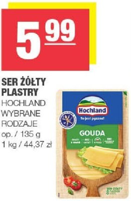 Ser żółty plastry Hochland promocja w SPAR