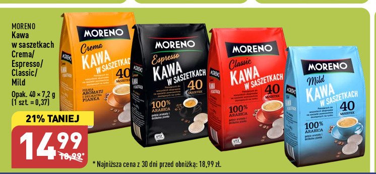 Kawa Moreno kaffeepads caffe crema promocja