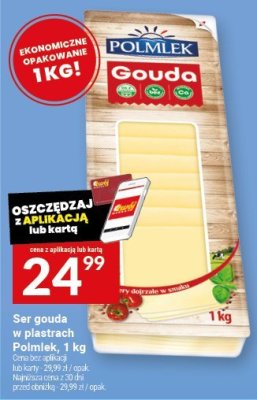 Ser gouda w plastrach Polmlek, 1 kg promocja w Twój Market