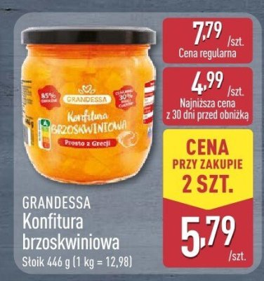 Konfitura brzoskwiniowa Grandessa promocja w Aldi