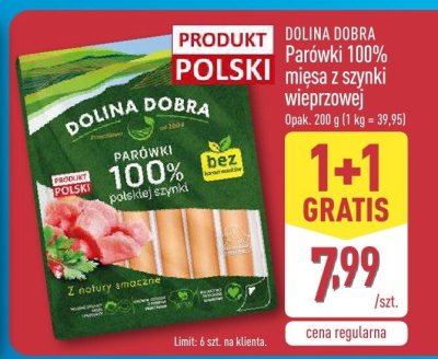 Parówki 100% mięsa z szynki wieprzowej promocja w Aldi