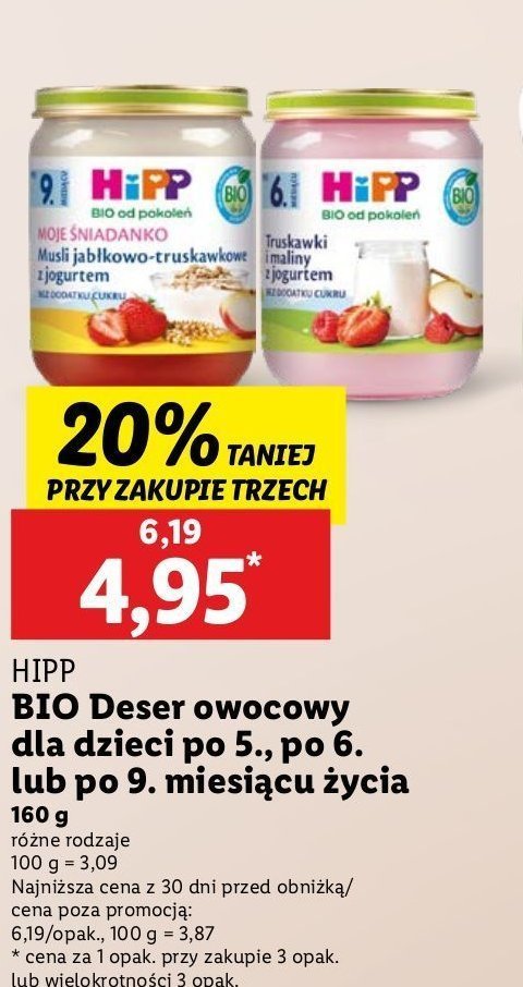 Truskawki i maliny z jogurtem Hipp owoce & jogurt promocja