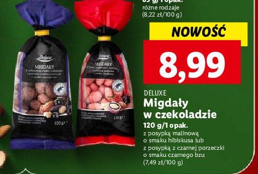 Migda艂y w czekoladzie z posypk膮 z czarnej porzeczki o smaku czarnego bzu Deluxe promocja
