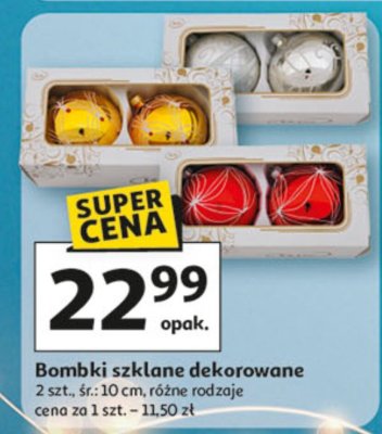 Bombka szklana dekorowana promocja w Auchan