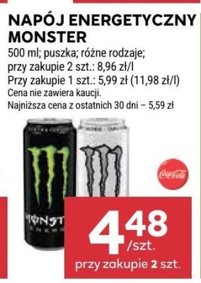Napój energetyczny MONSTER promocja w Stokrotka