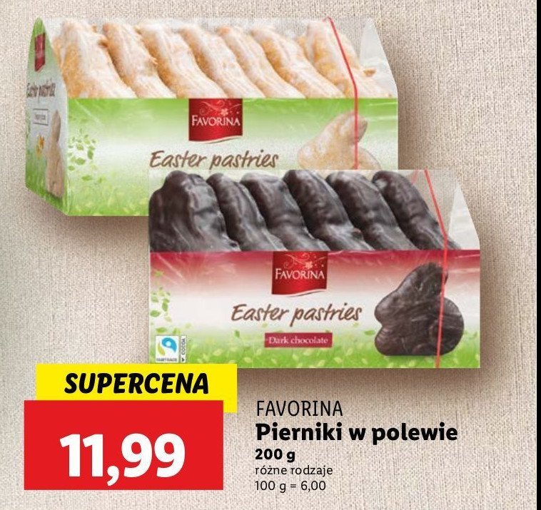 Pierniki w czekoladzie deserowej Favorina promocja