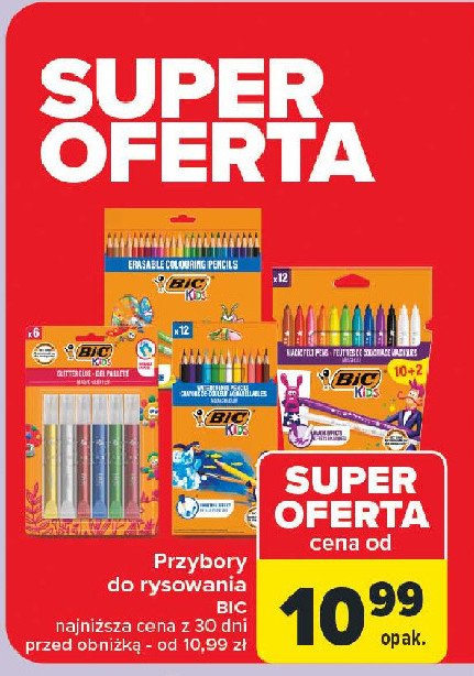 Klej w tubie z brokatem metallic Bic kids promocja w Carrefour Market