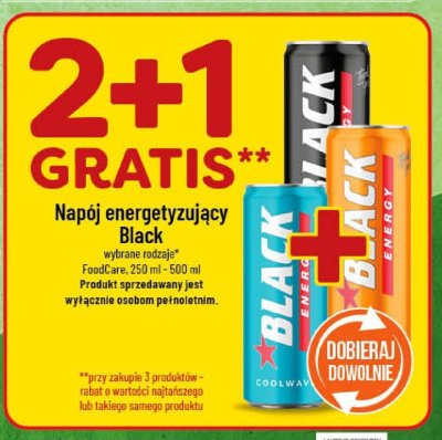 Napój energetyzujący Black, 250ml-500ml promocja w POLOmarket