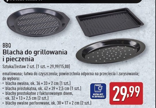 Blacha prostok膮tna z fakturowanym dnem 32 x 13 x 2.5 cm Bbq promocja