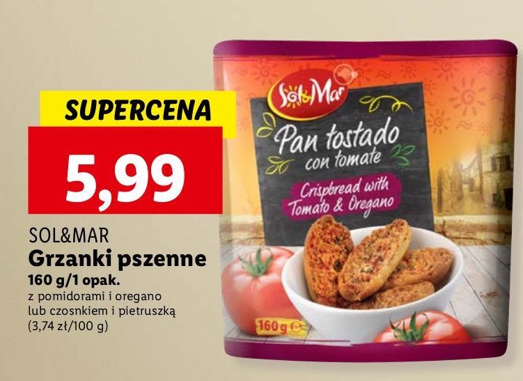 Grzanki pszenne z czosnkiem i natką pietruszki Sol&mar promocja