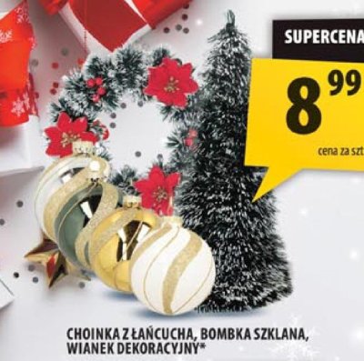 Choinka z łańcuchem, bombką szklana, wianek dekoracyjny promocja w Arhelan