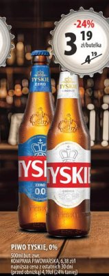 Piwo Tyskie, 0% 500ml promocja w Arhelan