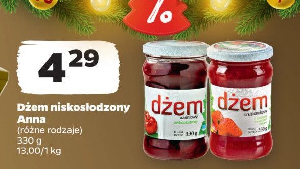 Dżem niskosłodzony wiśniowy ANNA promocja