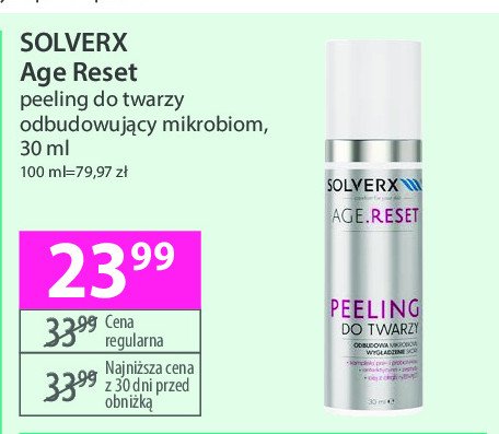 Peeling do twarzy Solverx age. reset promocja