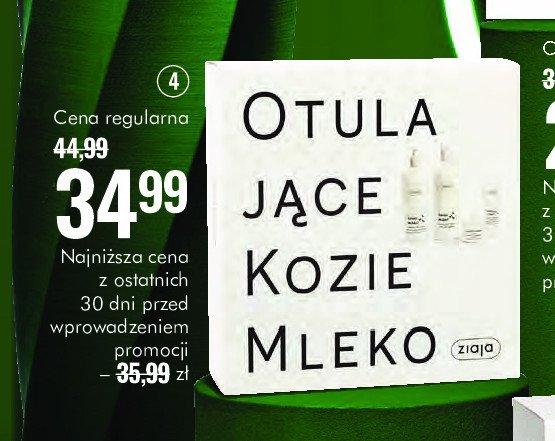 Zestaw w pudełku kozie mleko: mydło pod prysznic 500ml  + mleczko do ciała 400ml + krem do rąk 80ml + krem do twarzy 50ml Ziaja zestaw promocja w Super-Pharm