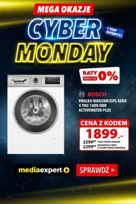 Pralka Bosch WAN28M3SPL Serie 4 9kg 1400 obr ActiveWater Plus promocja w Media Expert