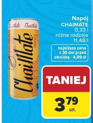 Napój CHAIMATE 0,33 l różne rodzaje promocja w Carrefour Market