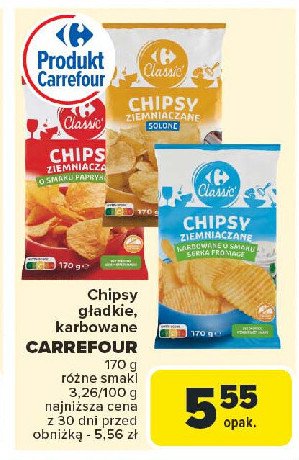 Chipsy solone Carrefour classic promocja