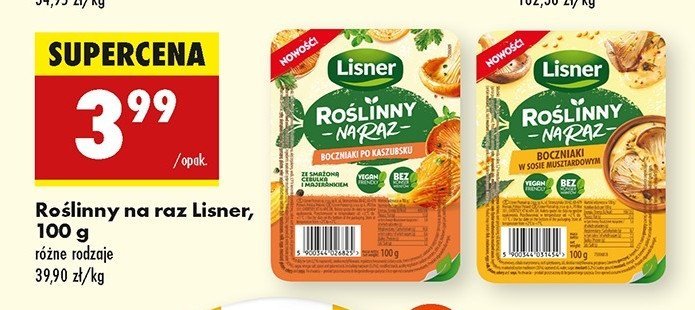 Boczniaki po kaszubsku Lisner roślinny na raz promocja w Biedronka