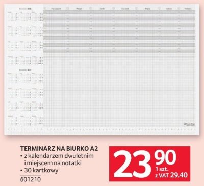 Terminarz na biurko A2 promocja w Selgros