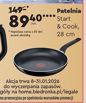 Patelnia Start & Cook 28 cm Tefal promocja w Biedronka