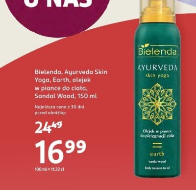 Olejek do ciała Bielenda Ayurveda Skin Yoga Earth Sandal Wood promocja w Rossmann