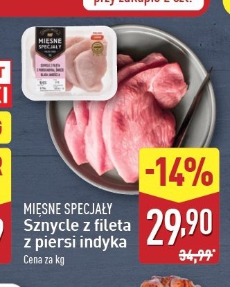 Sznycle z fileta z piersi indyka Mięsne specjały zawsze świeże (aldi) promocja w Aldi