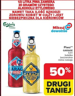Piwo GARAGE 0,4 l butelka bezwrotna różne rodzaje promocja w Carrefour