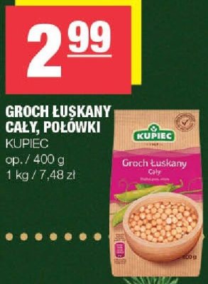 Groch łuskany cały, połówki Kupiec promocja w SPAR