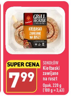 Kie艂baski zawijane na ruszt Soko艂贸w grill house promocja